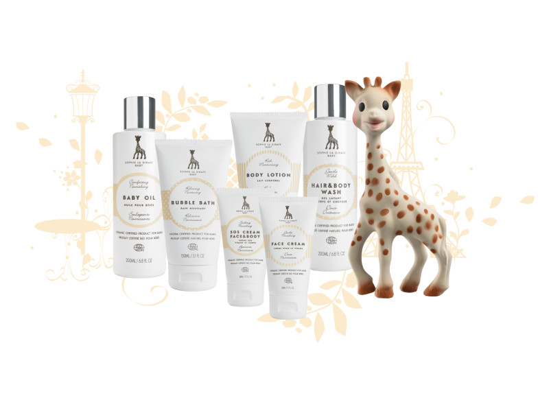 Sophie la girafe Cosmetics : les soins naturels pour bébés venus de Finlande