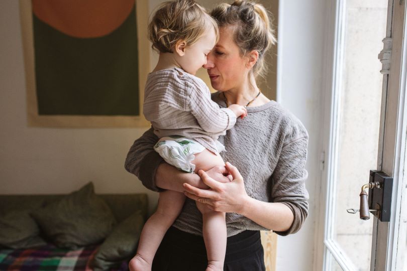 Marion Graux et son enfant