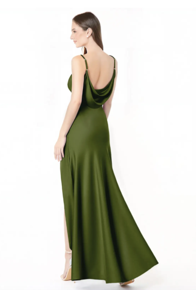 2_Azazie_Alaija Olive Verte Robe maxi