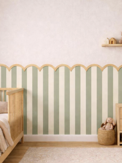 papier peint rayure vert